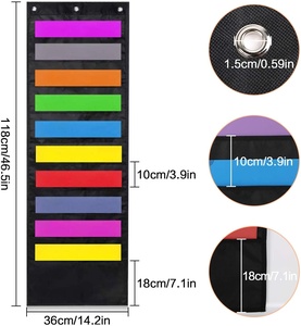 Organizador de Archivos Colgante Premium de 20 Bolsillos/Tableros de Almacenamiento para Montar en la Pared con 6 Organizadores para Puerta/2 Paquetes de Colgadores de Pared para Revistas - Product Image 2
