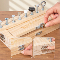 Caja de Herramientas de Madera para Niños, Juguetes Montessori, Desmontaje y Montaje, Juguete Educativo, OEM Personalizado Disponible, OEM ODM