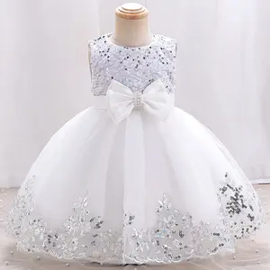 Verano sin mangas fábrica al por mayor vestido de los niños de lentejuelas niñas nuevo vestido de princesa flor niña tutú falda Niña