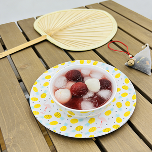 Platos de Melamina de 8 Pulgadas con Diseño de Piña y Flamenco, Estilo Verano Tropical, para Aperitivos y Bocadillos en Fiestas - Product Image 4