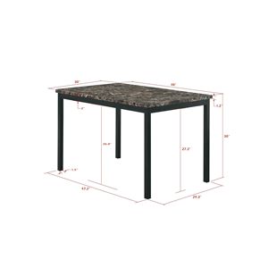 Mesa de comedor de mármol falso extensible DB, piedra sinterizada con marco de Metal para uso en el hogar y la Oficina - Product Image 2