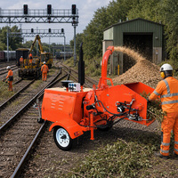 Broyeur à bois diesel professionnel Nexagrot 40HP, capacité de 200 mm (8 pouces), alimentation hydraulique, démarrage électrique, pour l'élimination des arbres