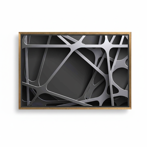 Abstract Metallic Lines Art Deco Panel <b>Canvas</b> Art Modern Printed Hanging Wall Decor Clear <b>Framed</b> <b>Canvas</b> - Product Image 2