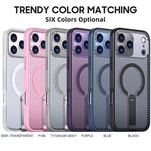 Voor Apple <span class=keywords><strong>Iphone</strong></span> 11 <span class=keywords><strong>12</strong></span> 13 14 15 15 16 17 <span class=keywords><strong>Pro</strong></span> <span class=keywords><strong>Max</strong></span> Honingraat Koelbeugel Houder N52 Sterke Magnetische Acryl Telefoonhoes - Product Image 2