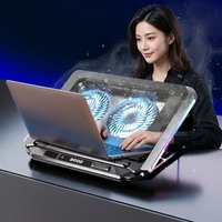 Support de refroidissement pour ordinateur portable à double ventilateur, refroidi par air, en ABS, pour le gaming et le travail quotidien