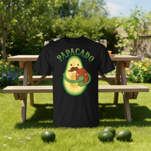 Papacado <b>Vegan</b> Dad Avocado Lovers <b>T</b>-<b>Shirt</b> For Father's Day Short Sleeve Cotton Unisex Crew Neck Eco-Friendly Digital Printing - Product Image 3