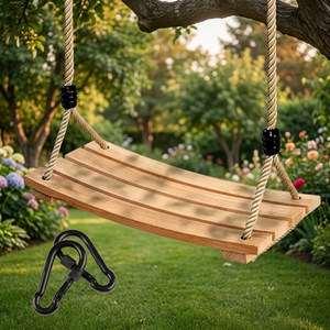 Balançoire d'extérieur moderne en bois style ferme avec siège suspendu pour enfants et adultes - Mobilier d'extérieur - Product Image 4