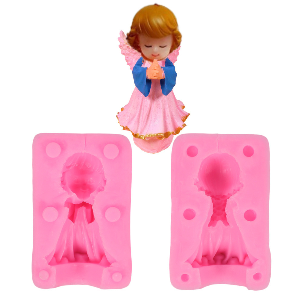 3 Moules En Silicone Ange – Pour Bougies, Savon, Résine, Tailles Différentes, Silicone Souple Antiadhésif, Réutilisable