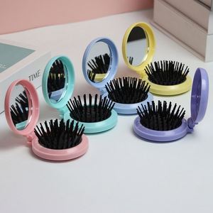 Compact Travel Cosmetic <b>Mirror</b> with Mini Hair Brush Set Folding Hairbrush and <b>Mirror</b> Comb for Women Small Hair Comb - Product Image 4