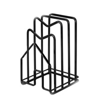 Support de couvercles de casseroles en métal en forme de maison, 4 compartiments, support pour planches à découper en fer, organisateur de rangement pour comptoir de cuisine