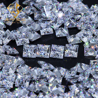 Pierre en zircone cubique blanche, taille princesse, 3x3 mm à 12x12 mm, zircone cubique 5A, pierre précieuse carrée en vrac