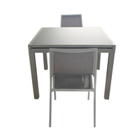Ensemble de salle à manger d'extérieur moderne en aluminium de qualité garantie pour villa et parc, imperméable et empilable