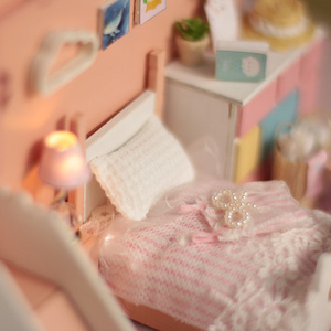 ชุดบ้านตุ๊กตาไม้ทำมือขนาดเล็กสีชมพู Meow Meow <span class=keywords><strong>Mia</strong></span> สำหรับเด็ก - Product Image 4