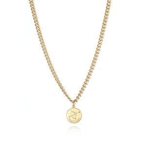 Hip hop punk Collar chapado en oro 12 Constelaciones collar <span class=keywords><strong>de</strong></span> acero inoxidable joyería - Product Image 5