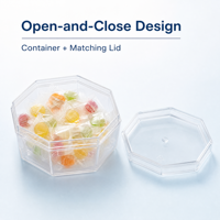 Boîte d'emballage alimentaire octogonale transparente personnalisée en plastique pour biscuits, bonbons, suppléments de ginseng américain, conteneur de présentation cadeau