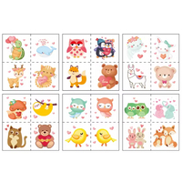 Autocollants de tatouage temporaire personnalisés animaux mignons hibou renard ours enfants Autocollants de tatouage imperméables respectueux de la peau