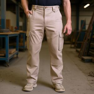 Pantalon cargo ignifuge pour homme, kaki, taille L, coupe régulière, vêtements de sécurité anti-feu - Product Image 2