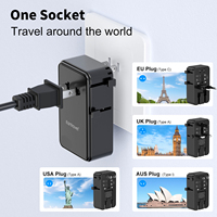 Convertidor Universal, Cargador USB Multifunción Ultrafino de 12W, Adaptador de Viaje Universal para Teléfono Móvil