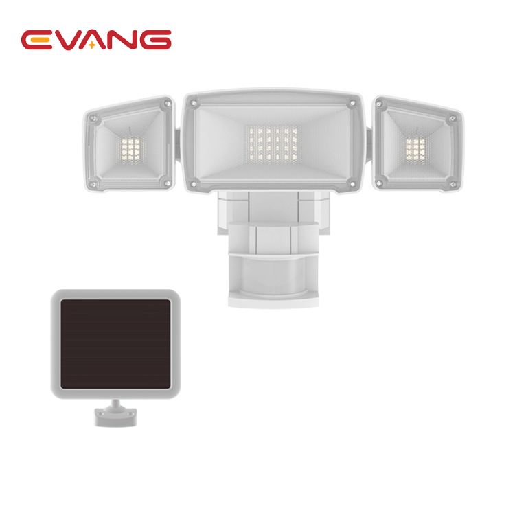 Outdoor Waterproof 22w Led 2000lm Three Head Ultra Thin Motion Sensor Light At Night