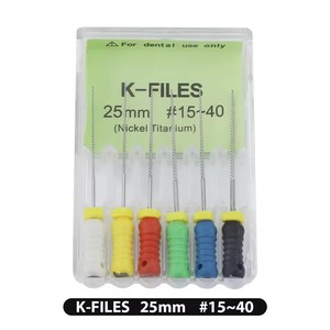Professionele Tandheelkundige <span class=keywords><strong>NITI</strong></span> <span class=keywords><strong>K</strong></span>-<span class=keywords><strong>Files</strong></span> 21mm 25mm 6-delige verpakking Handmatig te gebruiken Endodontische <span class=keywords><strong>Files</strong></span> Wortelkanaalinstrumenten voor tandheelkundige wortelkanaalbehandeling - Product Image 6