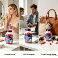 Gummies SYC BIO sans sucre pour la gestion du poids, 60 unités, avec mélatonine et L-théanine pour le soutien du sommeil, à base de plantes, bien-être quotidien