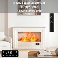 Cheminée à vapeur d'eau Kalsubo blanche avec fonction d'humidification, 13 couleurs de flamme réalistes, télécommande, remplissage facile de l'eau, sécurisée