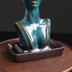 Esculturas <span class=keywords><strong>de</strong></span> cerámica mujer cara cascada cerámica reflujo quemador <span class=keywords><strong>de</strong></span> incienso para Yoga Spa meditación hogar Oficina Decoración - Product Image 3