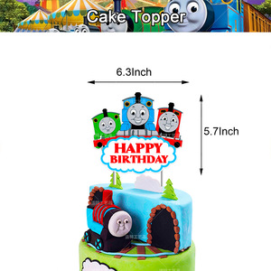 Suministros de Decoración para Fiestas de <span class=keywords><strong>Cumpleaños</strong></span> con Temática de Dibujos Animados, Globos de Látex, Adornos para Cupcakes con Forma de Tren, Pancarta, Decoraciones para el Hogar, Baby Shower - Product Image 3