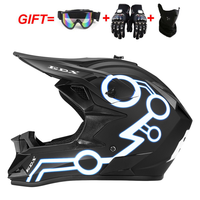 Casque de motocross, casque de moto tout-terrain pour adulte, coque en ABS, doublure et visière amovibles