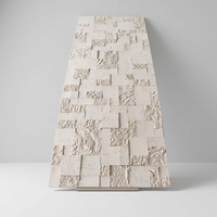 Nouveauté : Carrelage souple en pierre naturelle ivoire, texture 3D, panneau mural pour décoration intérieure et extérieure