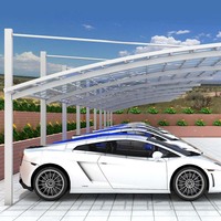 Cochera Doble de Aluminio Tipo Cantilever, Refugio Impermeable Independiente para Uso en Entradas de Vehículos