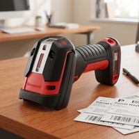Lecteur de codes-barres portable filaire Honeywell Granit XP 1990ISR 1D/2D de qualité industrielle pour la logistique, noir et rouge, interface USB