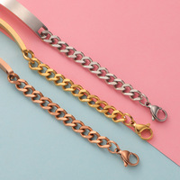 RUMNVNTY Bracelet unisexe simple et tendance pour couple, cadeau pour petite amie, bijou de main long et incurvé en fer