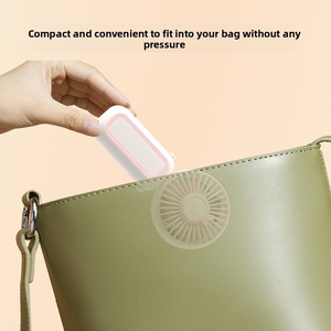 漫画ネックファン-2-in-1折りたたみ式ハンドヘルドミニファン、学生/寮用充電式USB (かわいい & ポータブル) - Product Image 5