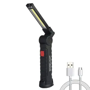 Amazon hot USB ricaricabile 360 ruota 3W COB Flood Beam Led lampada da lavoro, pieghevole potente magnete portatile da lavoro portatile
