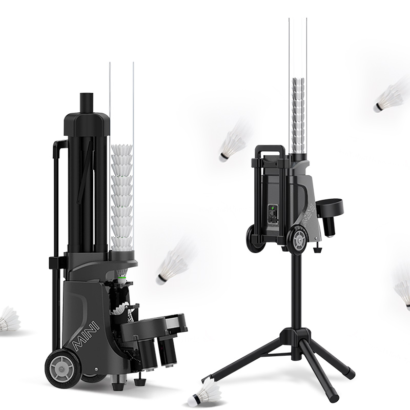 Factory Cheap Price Badminton Machine Portable APP Remote Control Mini Badminton Shuttlecock Feeding Machine for Sports Trainer