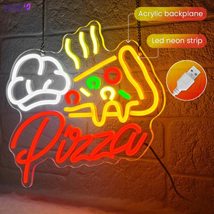 Pizza Slice Neon Sign LED Italian <strong>Trattoria</strong> &amp; Pizzeria Decor Dimmable Brightness USB Light for Kitchen Bar &amp; Cafe Custom Logo - Product Image 1