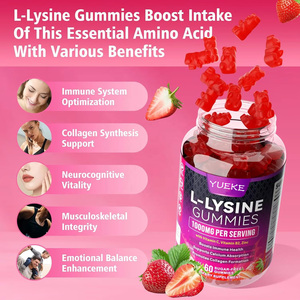 Gummies de L-<span class=keywords><strong>Lysine</strong></span> 1000mg à Marque Blanche OEM/ODM avec Vitamine C, B12 et Zinc <span class=keywords><strong>pour</strong></span> <span class=keywords><strong>la</strong></span> <span class=keywords><strong>Peau</strong></span> et le Système Immunitaire – Supplément Végétalien Haute Puissance - Product Image 4