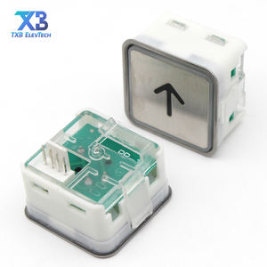 Bouton poussoir d'ascenseur carré rouge au design moderne PB-12 en plastique certifié ISO9001 pour hôtels et hôpitaux - Product Image 3