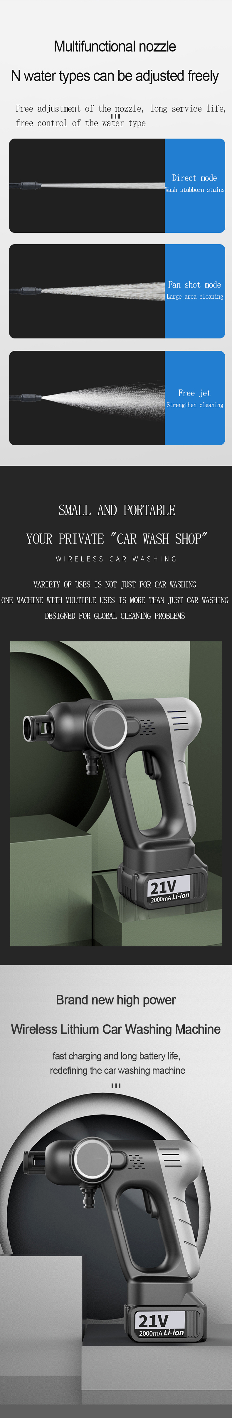 Portable Automatic Electric High Pressure Spray Car Cleaner Gun Cleaning Washer Equipment