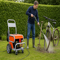 Nettoyeur haute pression électrique commercial portable 2,2 kW 100 bars 13 L/min, machine de nettoyage à jet haute puissance avec buses à connexion rapide 10 m