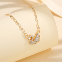 HYL joyería moda popular novia boda circón pequeño Cisne 18K oro collar al por mayor