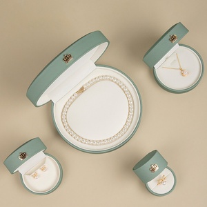 High-end Custom logo PU Leather Jewelry <b>Gift</b> Packaging Set <b>Boxes</b> for Luxury Jewellery - Product Image 4