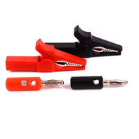 4Pcs/Set 55mm Alligator Clip with Banana Plug 4mm Test Probe Cable Clips Red & Black for Test Equipment