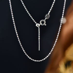 Cadena de bolas pequenas de cuentas de plata de ley plain sem précieux chapelet en <span class=keywords><strong>argent</strong></span> sterling 925 collier perle petite chaîne de boule - Product Image 5