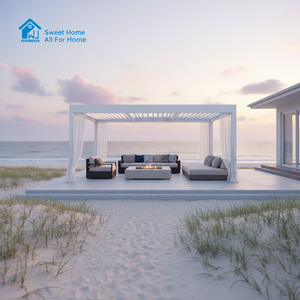 Pergola extérieure en aluminium avec toit à lames orientables, imperméable, écologique, pour patio, gazebo, protection solaire de <span class=keywords><strong>jardin</strong></span>, décorations de <span class=keywords><strong>jardin</strong></span> - Product Image 6