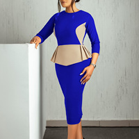 Robes tendance automne-hiver pour femmes, robes décontractées élégantes à blocs de couleur, robes de bureau pour femmes, robes de travail formelles pour femmes
