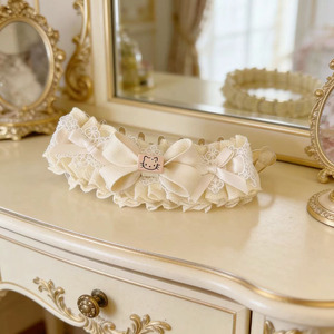 Nouvel Arrivage : Pince à Cheveux Banane Délicate Lexin Style Fille Douce avec Nœud en Dentelle Crème et Motif Écossais - Product Image 3