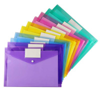 Carpeta de Presentación de Plástico Polipropileno A4 con Botón a Presión y Bolsillo para Tarjetas de Presentación