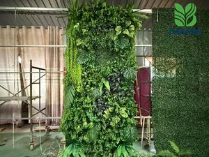 Décoration murale de plantes vertes artificielles en soie plastique, haies de buis tropicales artificielles d'intérieur <span class=keywords><strong>pour</strong></span> mariage à domicile - Product Image 5
